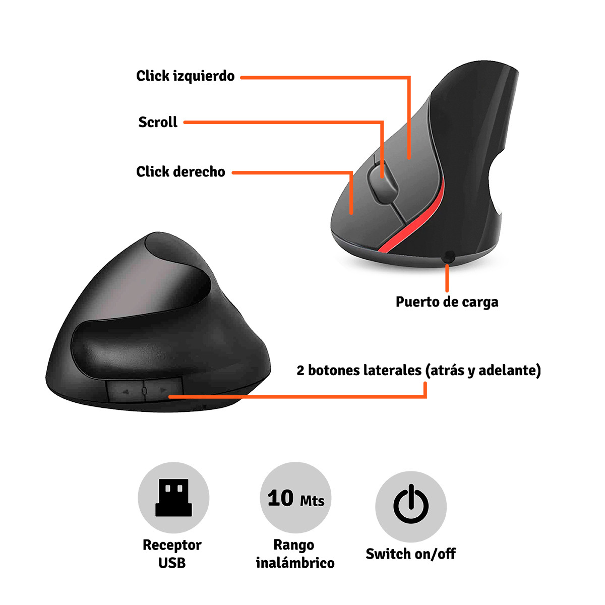 Mouse Ergonomico Vertical M89